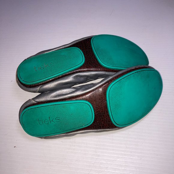 Tieks by Gavrieli Foldable Scrunch Ballet Flats Sz 9 Pewter Gray Leather From - Picture 9 of 11
